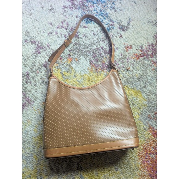 Dooney & Bourke Vintage Cabrio Leather Chestnut Tan Hobo Purse Shoulder Bag - Picture 3 of 7